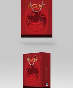 Kiến trúc đơn giản kiểu Trung Quốc năm mới hộp quà tặng thiết kế bao bì túi tote