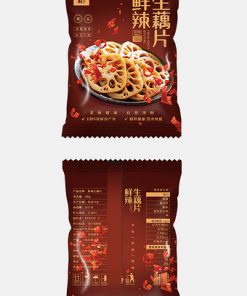 Thiết kế bao bì thực phẩm cổ gà cay ấm đơn giản