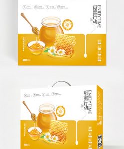 Minh họa đơn giản đồ họa ngon thiết kế bao bì hộp quà tặng mật ong