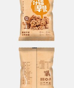 Đồ họa minh họa vui vẻ các loại thiết kế bao bì thực phẩm ăn sáng