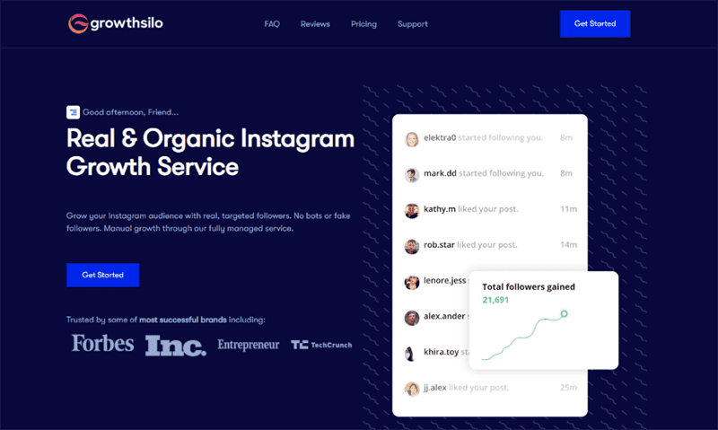 Growthsilo - Tăng trưởng Instagram thực sự
