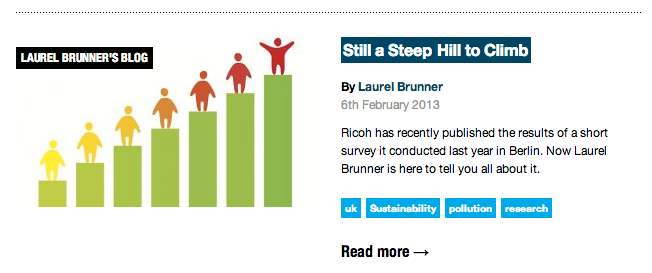 Nghệ sĩ viết blog về tính bền vững của Laurel Brunners có tên Vẫn là một ngọn đồi dốc để leo lên 