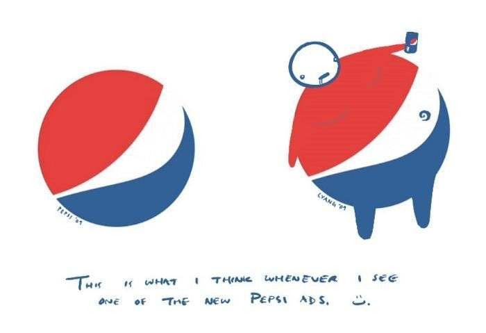 Giải thích hài hước về logo Pepsi