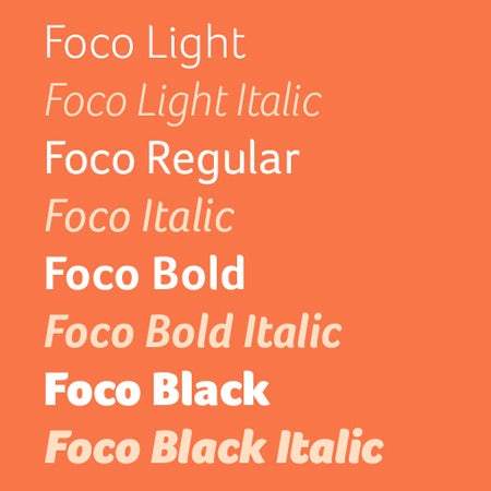 Các biến thể phông chữ Foco