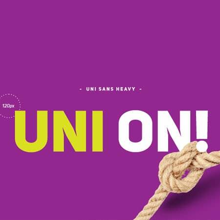 Uni trên logo với font uni sans