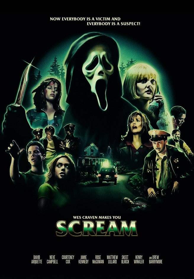 Áp phích chủ nghĩa biểu hiện Scream của Wes Craven