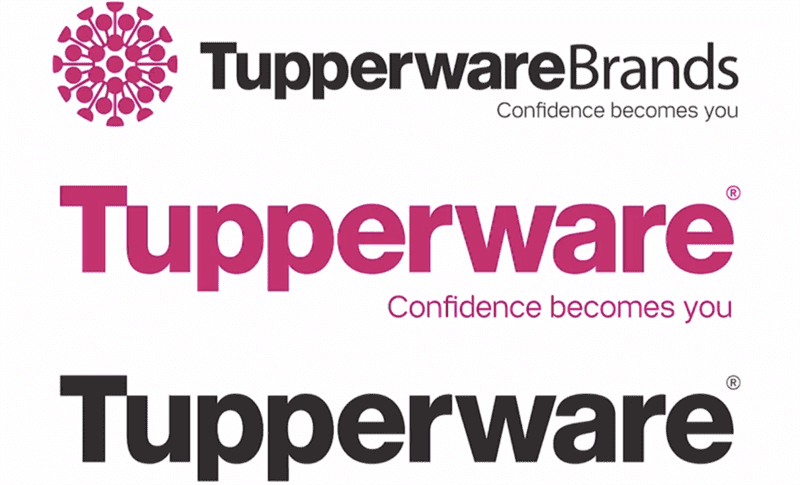 các bố cục khác nhau của biểu trưng Tupperware với Sự tự tin sẽ trở thành khẩu hiệu của bạn