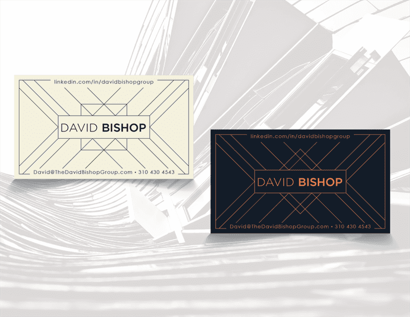 Ví dụ về xu hướng danh thiếp năm 2020: danh thiếp Giám mục david