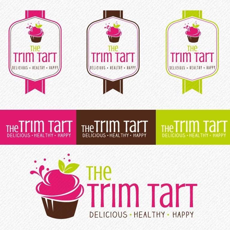 Các ví dụ nhận diện thương hiệu đẹp để truyền cảm hứng cho bạn 12 Bảng màu, phông chữ và các logo thay thế cho The Trim Tart