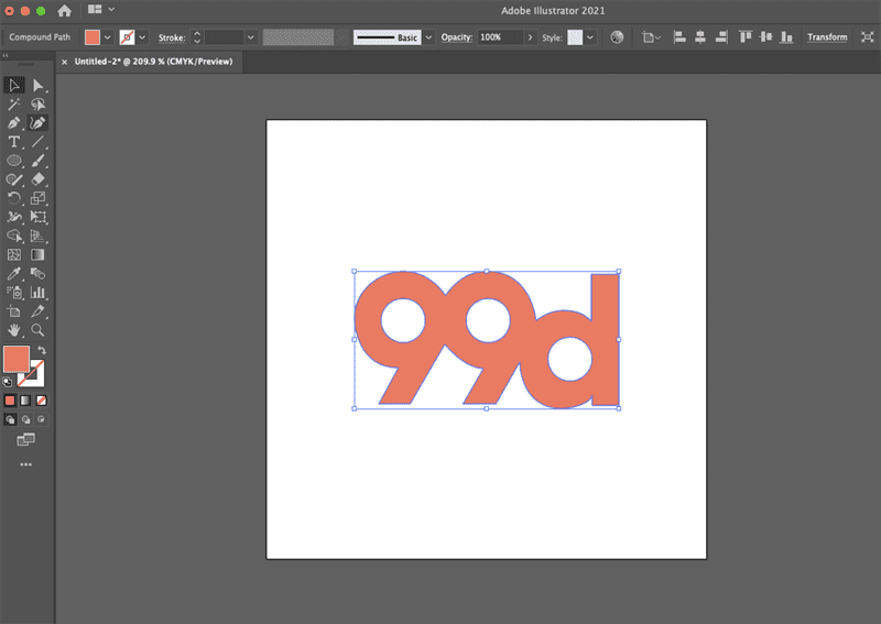Ảnh chụp màn hình giao diện Adobe Illustrator hiển thị cách chia tỷ lệ logo