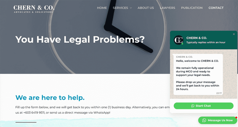 Công ty luật Malaysia với bot trò chuyện WhatsApp