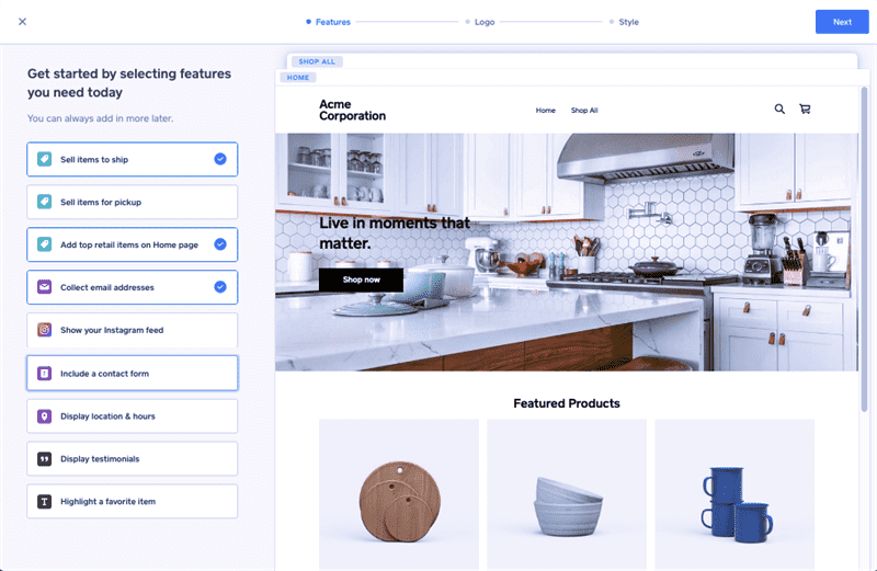 Ảnh chụp màn hình hướng dẫn về cách thiết lập cửa hàng Square Online
