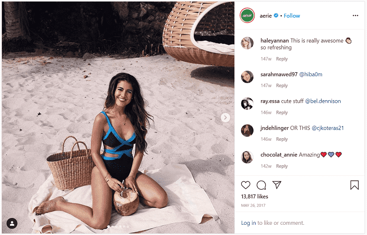 bài đăng trên instagram của aerie