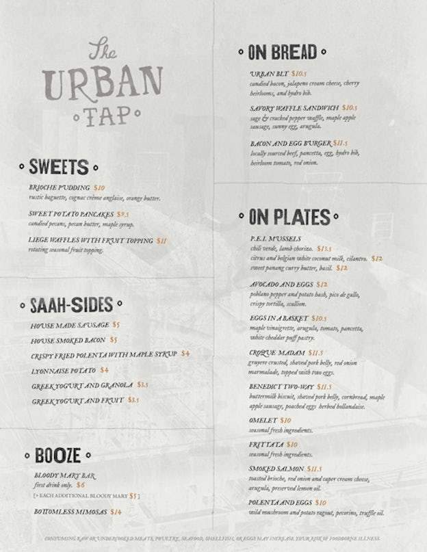 thiết kế menu nhà hàng chia thành các phần