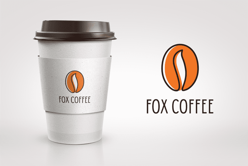 ví dụ về logo tốt nhất với hạt cà phê trông giống như một cái đuôi cáo