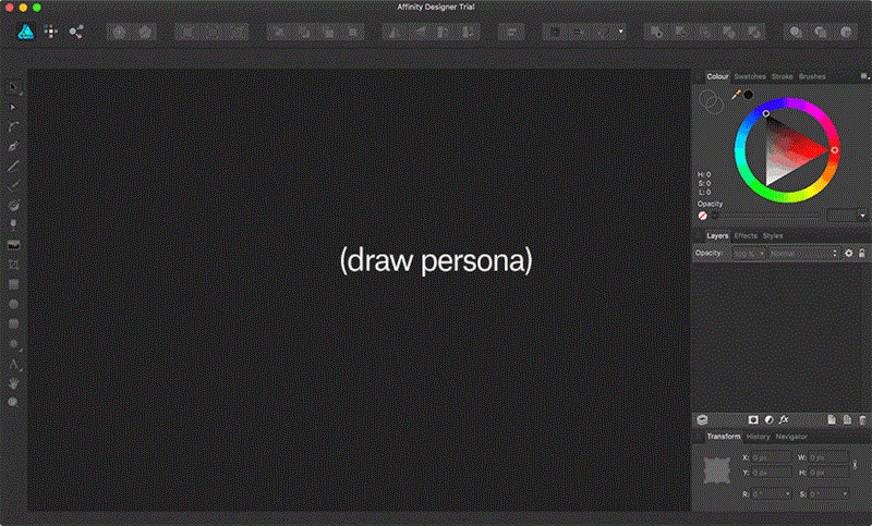 Thanh công cụ Affinity Designer