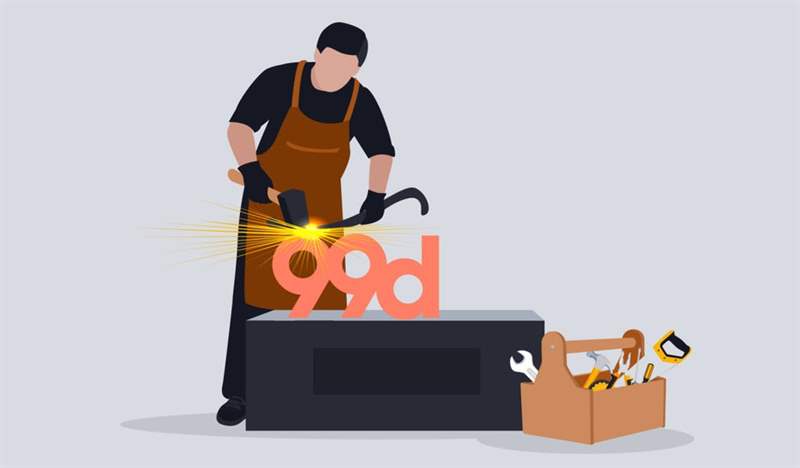 Hình minh họa nhân vật thợ rèn giả mạo logo
