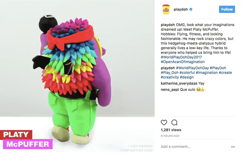 Hình ảnh trên Instagram của PlayDoh