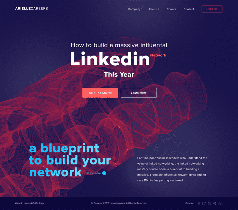 Thiết kế trang đích Duotone cho khóa học giáo dục trên LinkedIn
