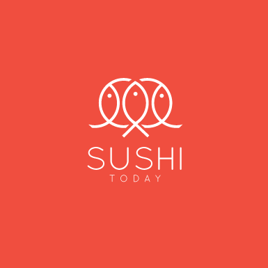Logo cá nghệ thuật đường nét tối thiểu cho nhà hàng sushi