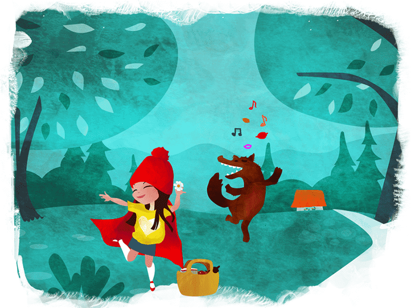 Little Red Ridding Hood và con sói nhảy múa