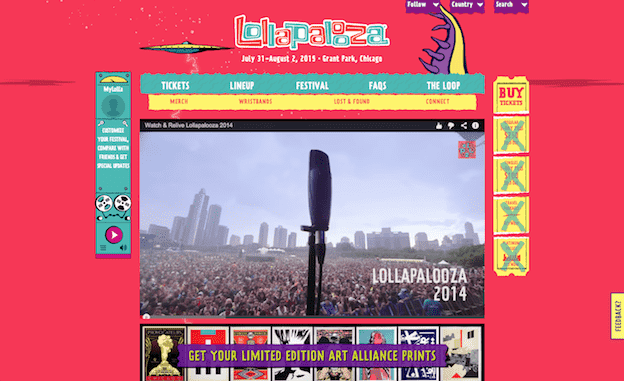 Thiết kế web cho Lollapalooza