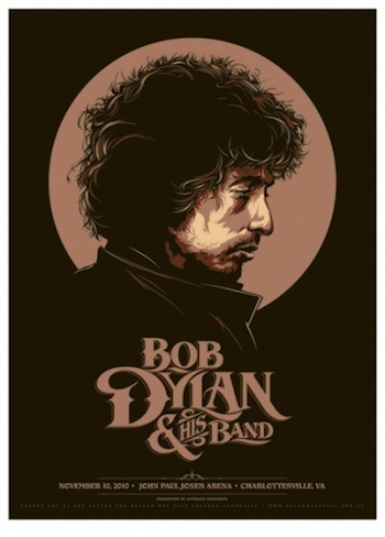 Áp phích ban nhạc in màn hình Bob Dylan