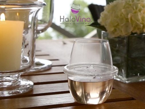 Ly rượu có logo HaloVino