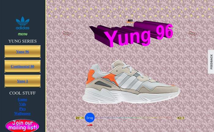 Trang web phong cách chống thiết kế cho giày thể thao adidas Yung-1 Alpine