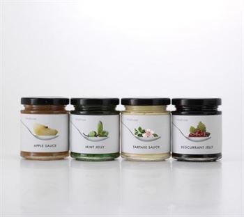 Phòng thí nghiệm nước sốt và thạch Nhãn lọ gia vị Waitrose