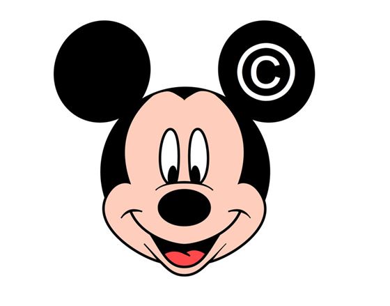 Bản quyền 101: Các pháp lý tiếp thị nội dung bạn cần biết 3 Chuột Mickey với biểu tượng bản quyền