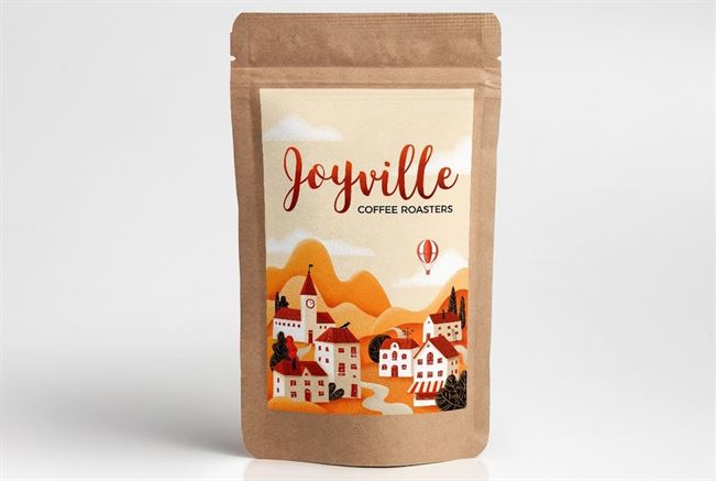 Joyville Coffee Roasters được đóng gói trong túi giấy có thể niêm phong