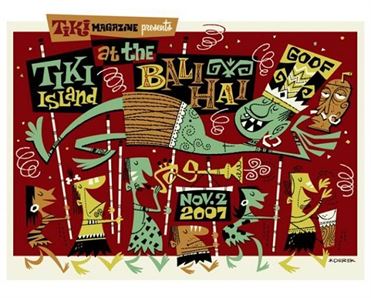 Cảm hứng thiết kế poster nghệ thuật tiki - tiki Island Bali Hai