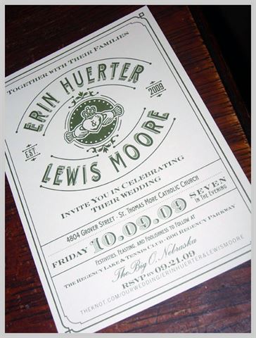 Thiệp mời đám cưới - Erin Huerter và Lewis Moore