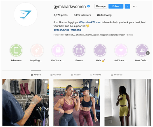 Instagram của thương hiệu thể dục Gymshark giới thiệu các thành viên trong cộng đồng của họ