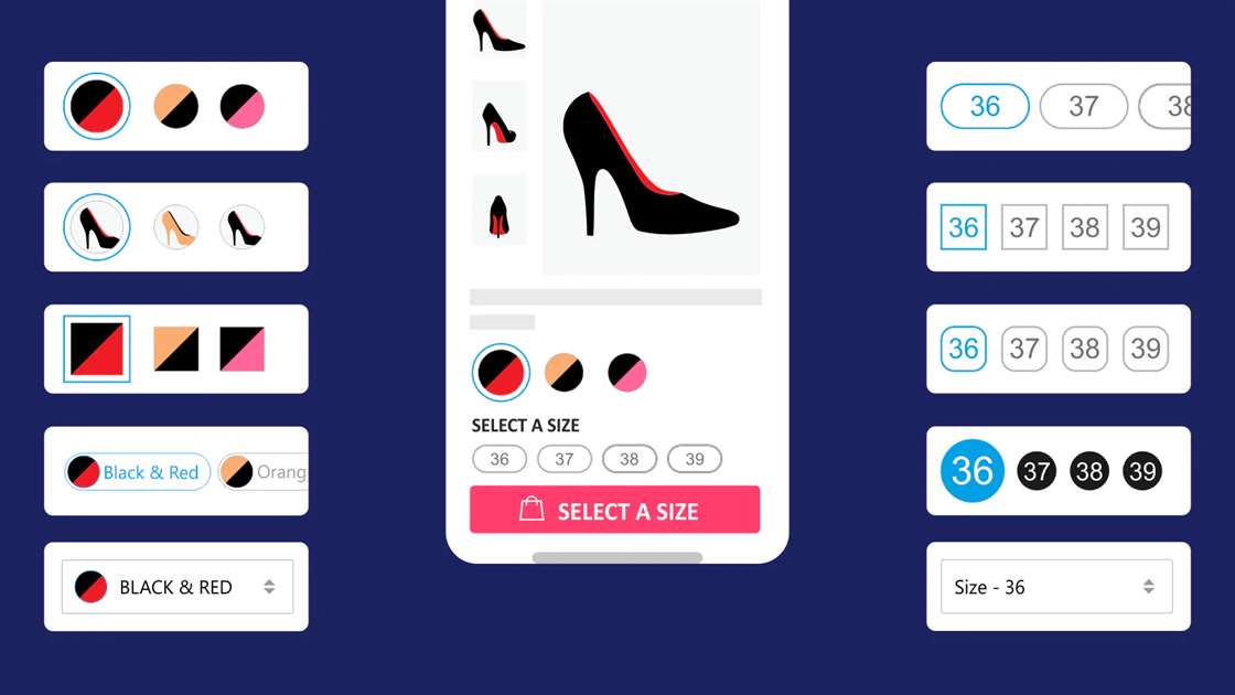 Screengrab về bản demo của ứng dụng Shopify SwatchKing