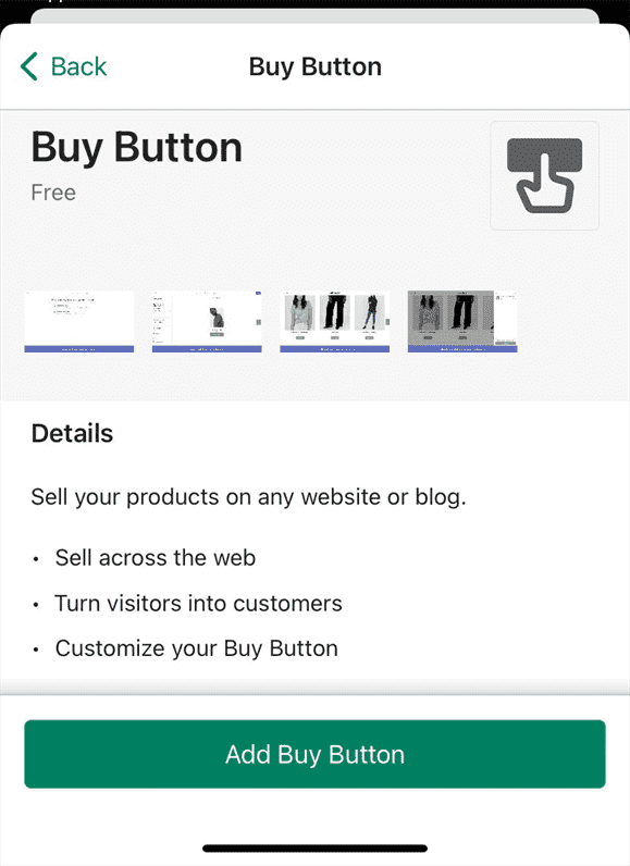 Thêm màn hình Nút Mua trên ứng dụng Shopify dành cho thiết bị di động