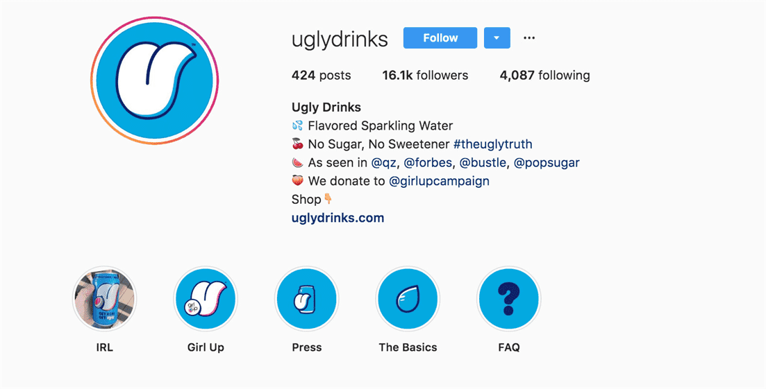 Đồ uống xấu xí Instagram Bio