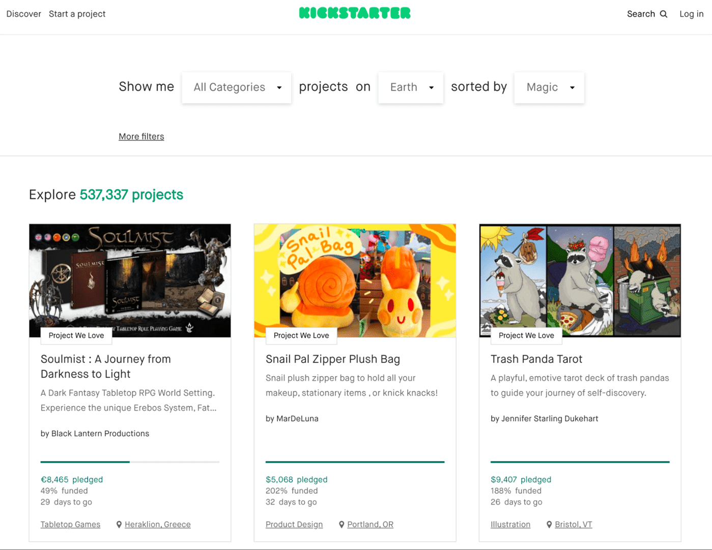 trang chủ kickstarter