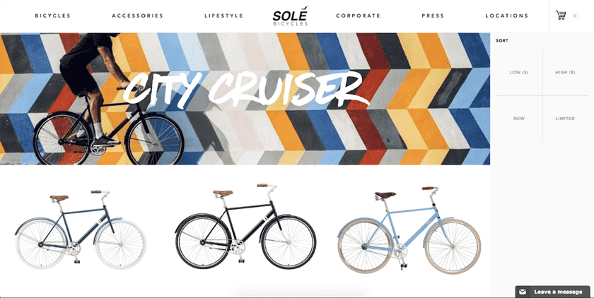 Solé bán xe đạp cho những khách hàng quan tâm đến thẩm mỹ.