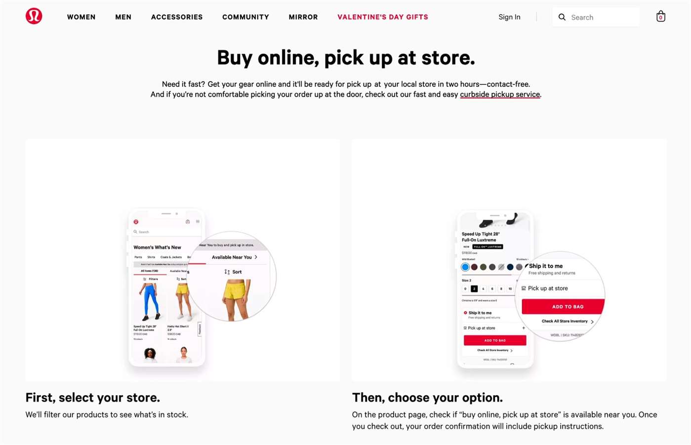 Chính sách BOPIS của Lulu Lemon