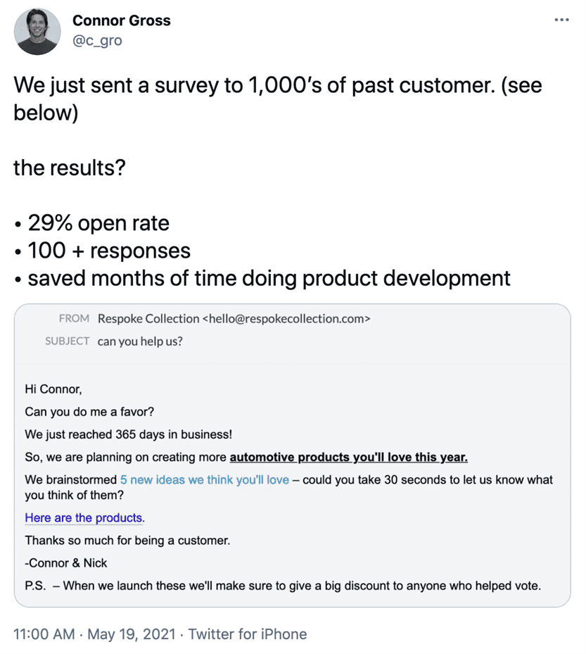 tweet yêu cầu khách hàng phản hồi