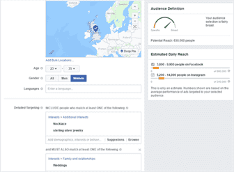 Ảnh chụp màn hình của Trình quản lý quảng cáo Facebook