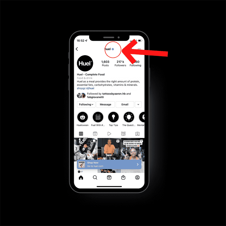 huy hiệu xác minh instagram trên hồ sơ