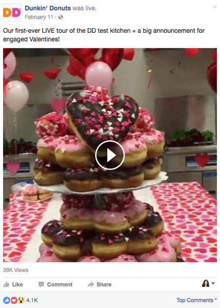 Dunkin Donuts, Facebook Live |  Blog bán lẻ của Shopify