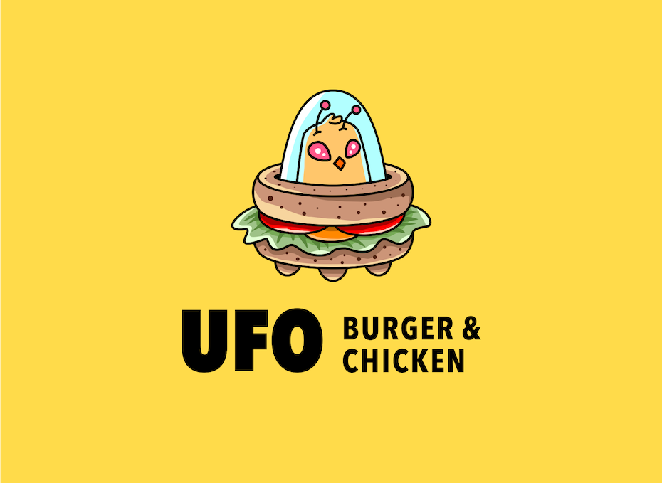 Thiết kế logo UFO Burger & Chicken