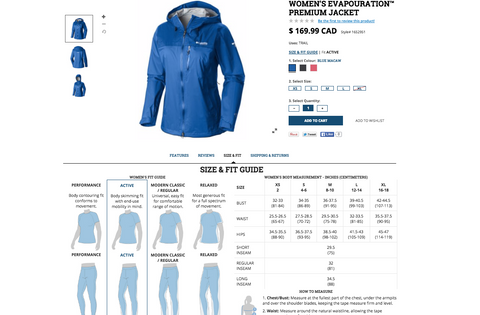 Hướng dẫn định cỡ Columbia |  Blog bán lẻ của Shopify