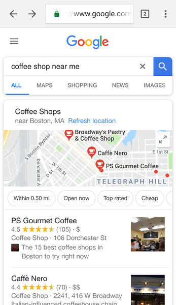 Google gần tôi kết quả tìm kiếm |  Blog bán lẻ của Shopify