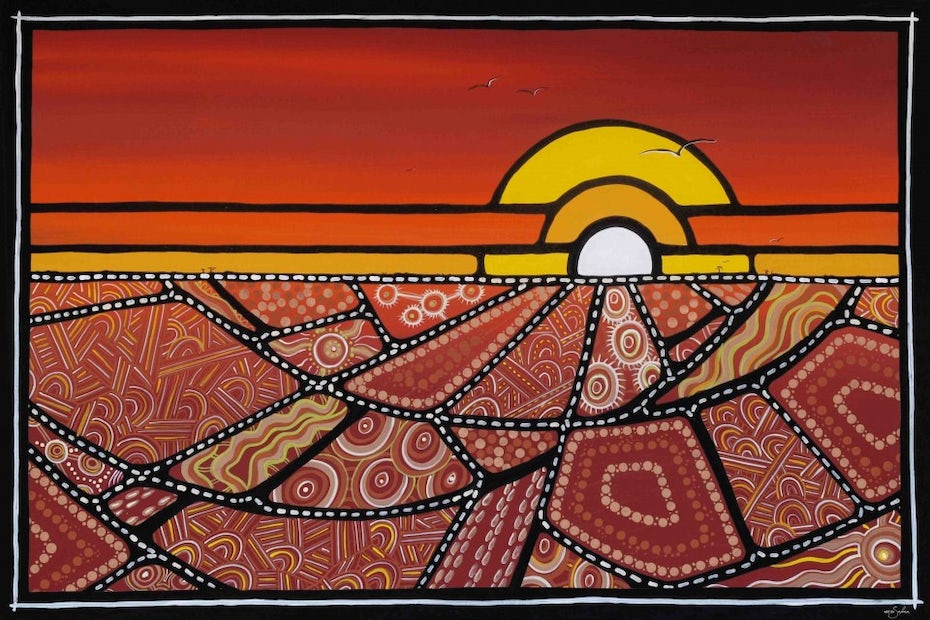 “Du hành vùng đất cổ”, bức tranh của thổ dân bản địa của Safina Stewart