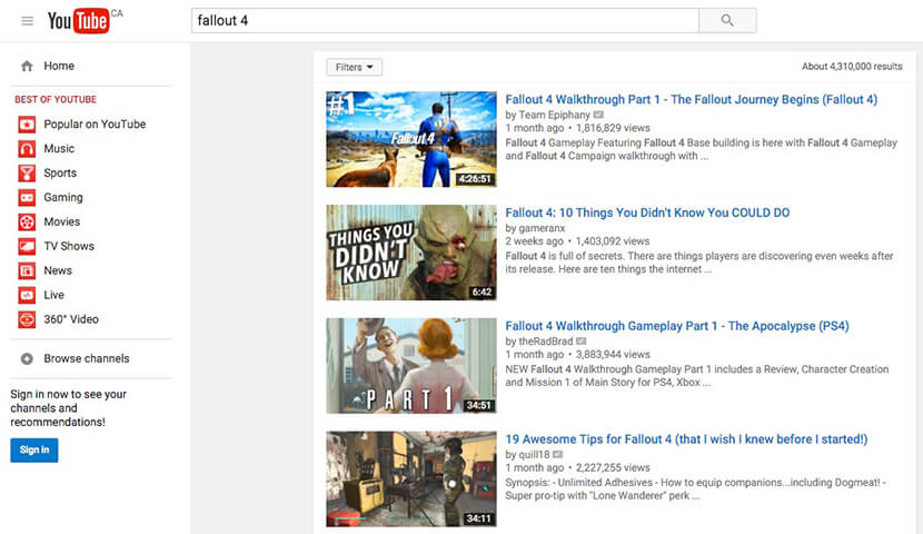 Tìm kiếm trên YouTube